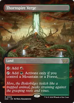Borderless THORNSPIRE VERGE mtg NM-M Duskmourn: House of Horror 1 Rare - Image 1