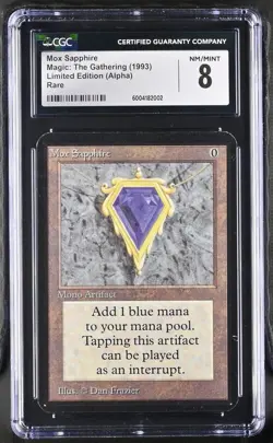 Mox Sapphire. Near Mint/Mint. Alpha mtg - CGC 8. Best 8 you'll find. - Image 1