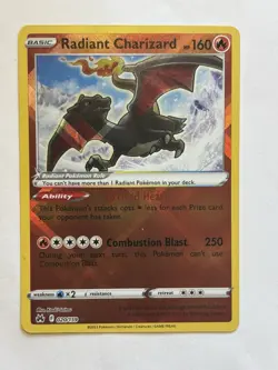 Pokemon TCG Radiant Charizard 020/159 2023 Crown Zenith Radiant Rare Card - NM - Image 1