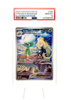 PSA 10 Cynthia's Roserade 184/182 Pokemon Destined Rivals Illustration Rare 2025 - Image 1