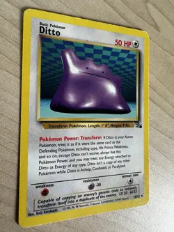 Ditto 18/62 Original Non Holo Rare Fossil Set Pokemon Card WOTC TCG 1999 HP - Image 2