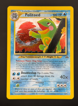 Politoed 8/75 Unlimited Holo Rare Pokemon TCG Neo Discovery LP/MP English - Image 1