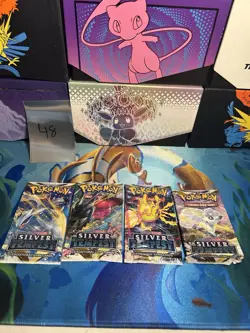 Silver Tempest x4 Packs - Pokemon Full Art Set SWSH Sealed Booster Pack Lot - Image 1