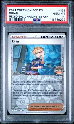 Pokemon TCG Briar 132/142 PSA 10 French Regional Promo Stellar Staff Stamp POP 1 - Image 1