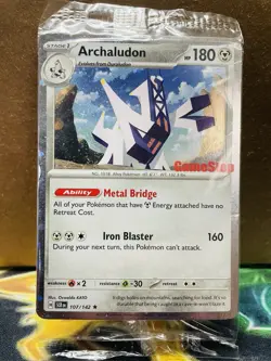 SEALED Pokemon Archaludon 107/142 GameStop Stamped Stellar Crown Holo Rare Promo - Image 1