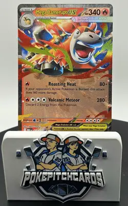 Mega Camerupt ex 022/132 Me01: Mega Evolution Holo Free Shipping Pokemon NM - Image 2