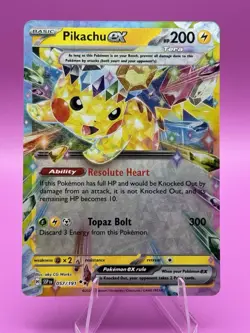 Pikachu ex Surging Sparks Ultra Rare Pokemon TCG 057/191 Scarlet & Violet - Image 1