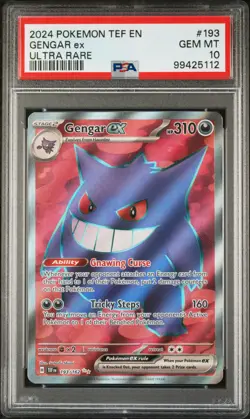 2024 POKEMON TEF EN-TEMPORAL FORCES ULTRA RARE #193 GENGAR EX PSA 10 - Image 1