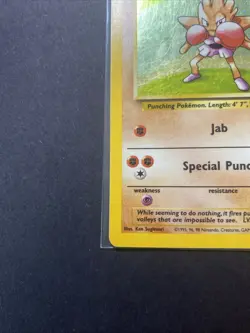 Hitmonchan 007/102 Base Set Holo Unlimited Pokemon WOTC MP/HP - Image 4