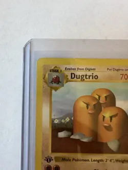 Pokemon Dugtrio 1999 1st Edition Shadowless Base Set Card 19/102 LP Condition - Image 3