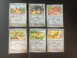 Pokemon Card Tcg Lot of 6x Eevee Reverse Holo Common Cards - Image 1