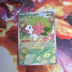 Pokemon TCG Shaymin Holo Card Illustration Rare, 185/182, Destined Rivals Series - Image 1