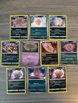 Spiritomb Pokemon Card Collection Lot Of 10 With Holo And Reverse Holo - Image 1