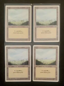 Magic: The Gathering Plains (B) MTG Revised Edition LP x4 - Image 1