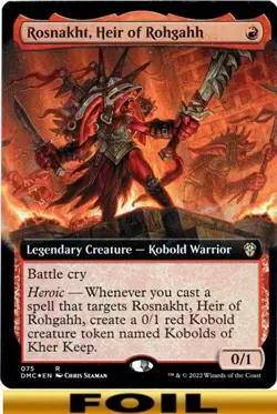 1x - Rosnakht, Heir of Rohgahh - FOIL EXTENDED ART - CMR: Dominaria United MTG - Image 1