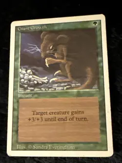 Magic: The Gathering Giant Growth Unlimited Edition Mtg LP - Image 1