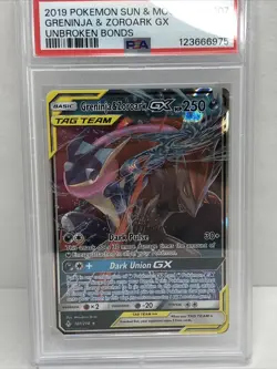 2019 Pokemon Sun & Moon Unbroken Bond Greninja & Zoroark GX Tag Team PSA 10 - Image 3