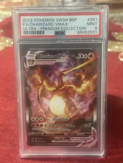 2022 POKEMON SWSH BLACK STAR PROMO #261 FULL ART/CHARIZARD VMAX PSA 9 - Image 1