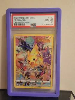 Pokemon TCG Pikachu 160/159 Crown Zenith Secret Rare Full Art PSA 10 - Image 1
