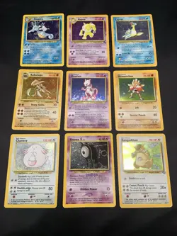 Vintage Holo Rare Pokemon Cards WOTC 1999 Base Set, Fossil, Jungle, Neo Genesis - Image 1