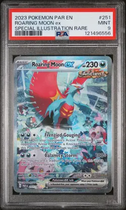 2023 POKEMON PAR EN-PARADOX RIFT SPECIAL ILLUSTRATION RARE ROARING MOON EX PSA 9 - Image 1