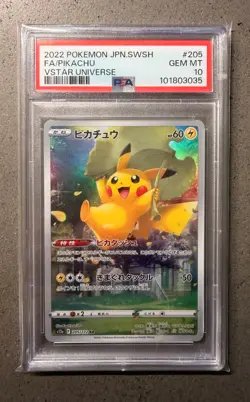 PSA 10 2022 Pokemon SWSH VSTAR Universe Japanese Pikachu #205/172 - Image 1