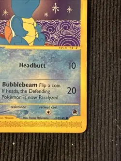 Pokemon Expedition Squirtle 132/165 (Base/LP) - Image 4