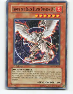 Horus the Black Flame Dragon LV6 SDRL-EN012 1st Edition YuGiOh Card - Image 1