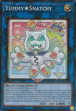 YummySnatchy - JUSH-EN022 - Collector's Rare - 1st Edition NM Yugioh Justice Hun - Image 1