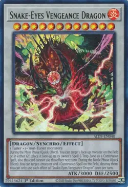 Snake-Eyes Vengeance Dragon - ALIN-EN040 - Ultra Rare - 1st Edition NM Yugioh Al - Image 1