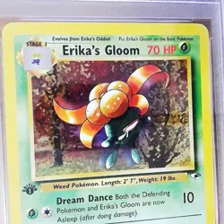 Erika's Gloom 46/132 GYM HEROES 1st Edition Graded Pokemon Card - PSA 7 - Image 2
