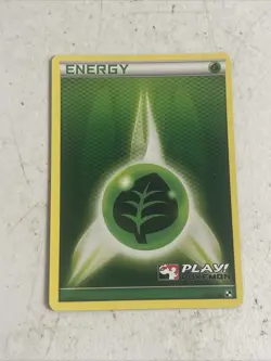 GRASS ENERGY 105/114 Black White PLAY! Pokemon Holo Promo Pokemon Card NM - Image 1