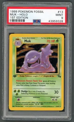 Pokemon Cards - PSA 9 1st Edition Muk 13/62 - Fossil Set - MINT - PSA9 - Image 1