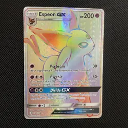 2017 Pokemon TCG Sun & Moon Espeon GX Rainbow Secret Rare Card 152/149 MP - Image 1