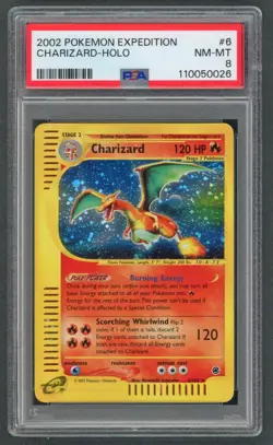 Pokemon Cards - PSA 8 Charizard 6/165 - Expedition Base Set Holo - NM-MT - Image 1