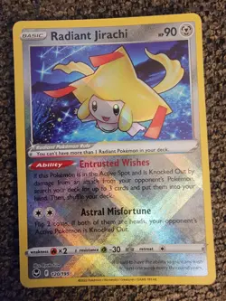 Radiant Jirachi 120/195 Silver Tempest Ultra Rare Holo Pokemon TCG Card - Image 1
