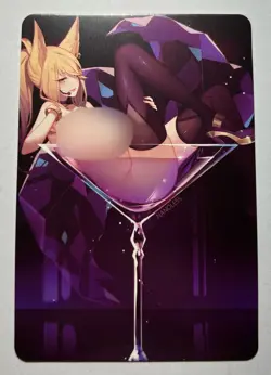 SEXY HEROINE WAIFU Ahri LEAGUE OF LEGENDS ACG PREMIUM HOLOFOIL CARD NM - Image 2