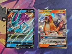 Pokemon Suicune V 031/203 NM/M Entei GX 10/73 MP English 2-Card Lot - Image 1