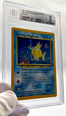 Pokemon Cards - BGS 8 Shining Magikarp 66/64 Double Holo Error - SWIRL Neo - Image 4