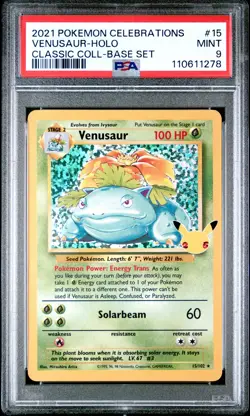 2021 POKEMON CELEBRATIONS CLASSIC COLL #15 VENUSAUR-HOLO PSA 9 - Image 1