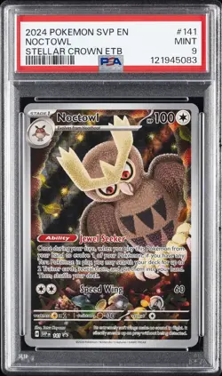 2024 POKEMON SVP EN-SV BLACK STAR PROMO #141 NOCTOWL PSA 9 - Image 1