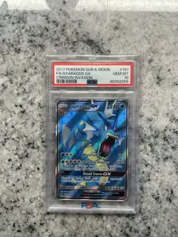 2017 POKEMON SUN & MOON CRIMSON INVASION #101 FULL ART/GYARADOS GX PSA 10 - Image 1