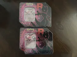 Pokemon Sealed Destined Rivals Team Rocket Tin Set of 2-Mewtwo Ex - Image 1