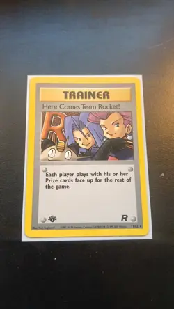 POKEMON TCG HERE COMES TEAM ROCKET 71/82 1ST EDITION TRAINER - Image 1