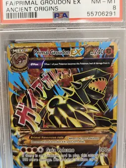 PSA 8 NM Pokemon Primal Groudon EX 97/98 XY Ancient Origins Full Art Gold - Image 2