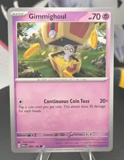 Gimmighoul 088/182 SV04: Paradox Rift Regular - Free Shipping - Pokemon - NM - Image 1
