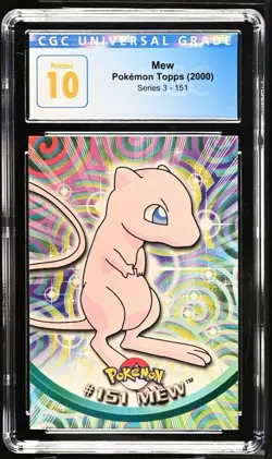 Pokemon Mew #151 Topps TV Animation Series 3 - Blue Logo - CGC 10 PRISTINE - Image 1