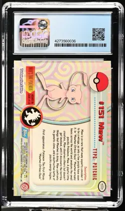 Pokemon Mew #151 Topps TV Animation Series 3 - Blue Logo - CGC 10 PRISTINE - Image 2