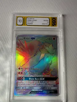Pokemon S&M Shining Legends Entei GX Full Art Secret Rare Rainbow Rare 74/73 CGS - Image 1