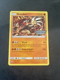 Groudon Legendary Pokemon Stamped Holo 81/168 Promo Card TCG - Image 1